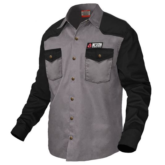 Nexon Combine FR Shirt With Bronze Snap Buttons - Black/Gray