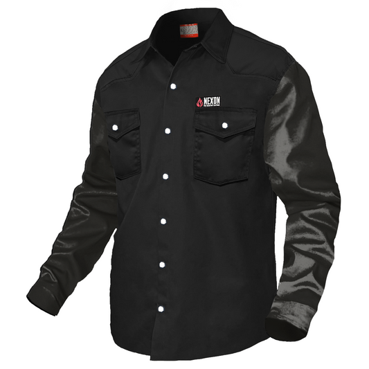 The Johnny Cash Edition Hybrid Leather Sleeves Nexon FR Pearl Snaps Shirt