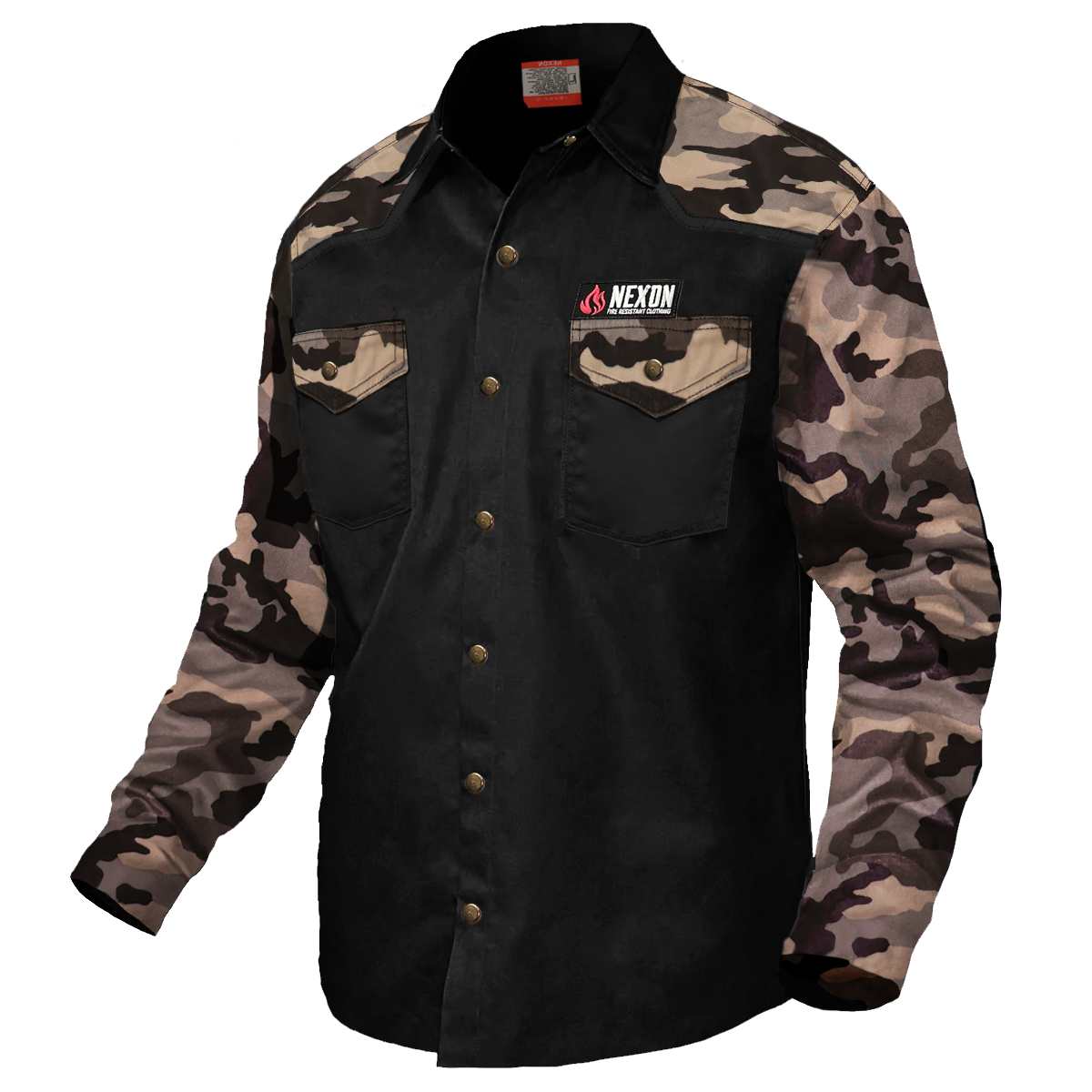 La camicia FR Black Pearl Edition con bottoni a pressione perlati