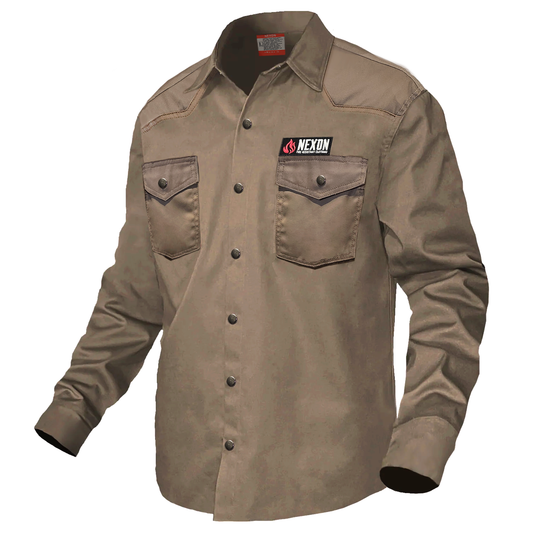 Nexon FR Shirt Tan With Pearl Snap Buttons