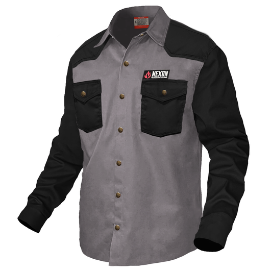Nexon Combine FR Shirt With Bronze Snap Buttons - Black/Gray