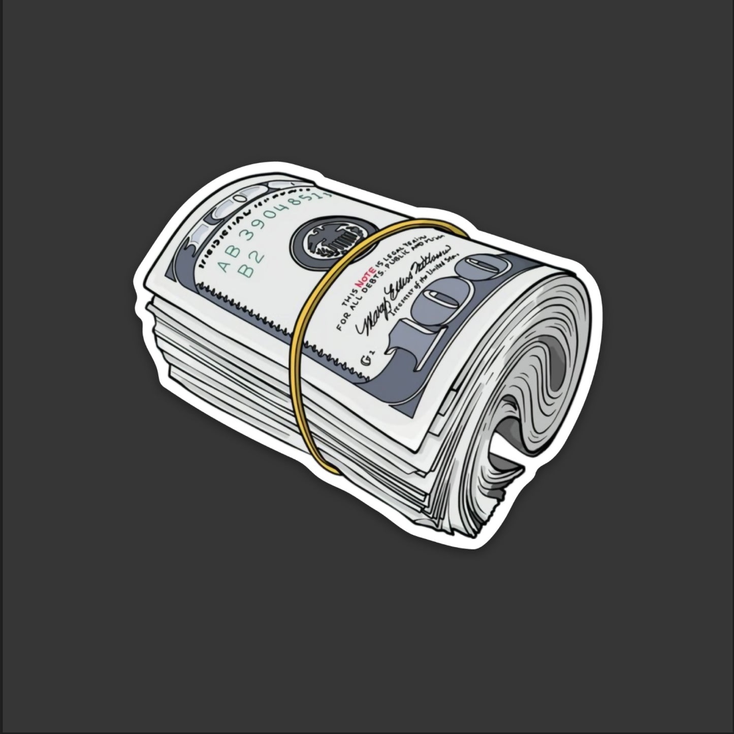 Money Bundle Sticker - Hardhat Stickers | Knox